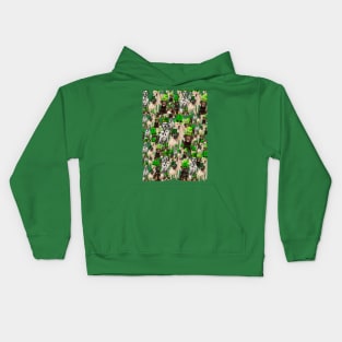 Shamrock pattern green background, st patricks dog hat pattern Kids Hoodie